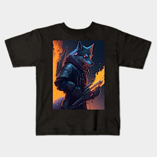 Wolf's Neon Rebellion Kids T-Shirt